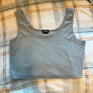 Grey Tank Crop Top